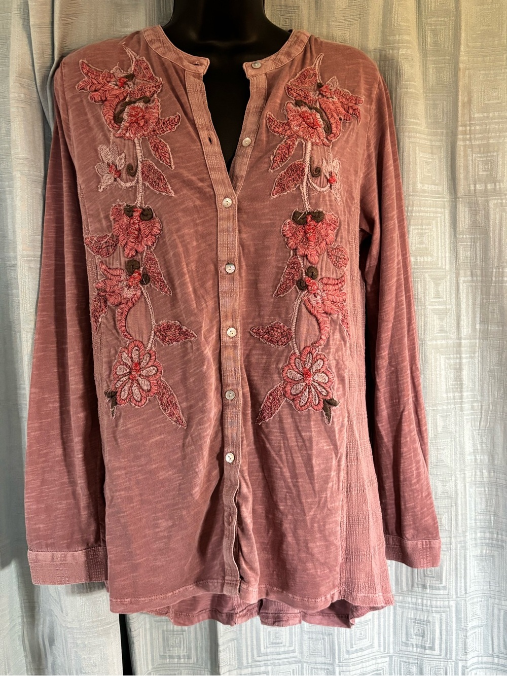 Soft Surroundings embroidered tunic top shirt Sz Sm